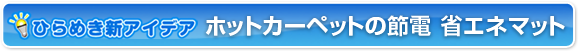 ひらめき新アイデア　ホットカーペットの節約　省エネマット